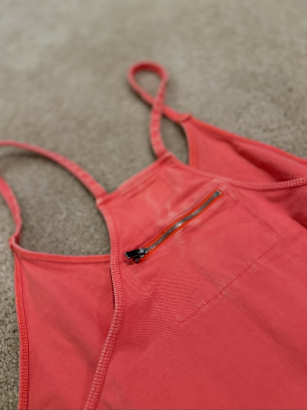 FP Free People Movement Hot Shot One Piece s Coral Pink Orange Jumpsuit - Picture 10 of 11